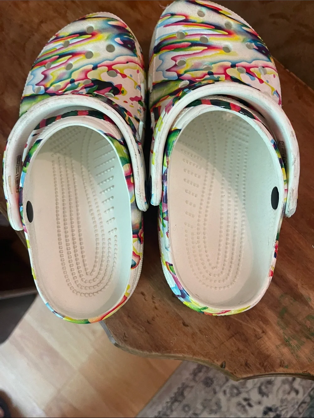 CROCS Kids White Multicolor Tie-Dye Clog
